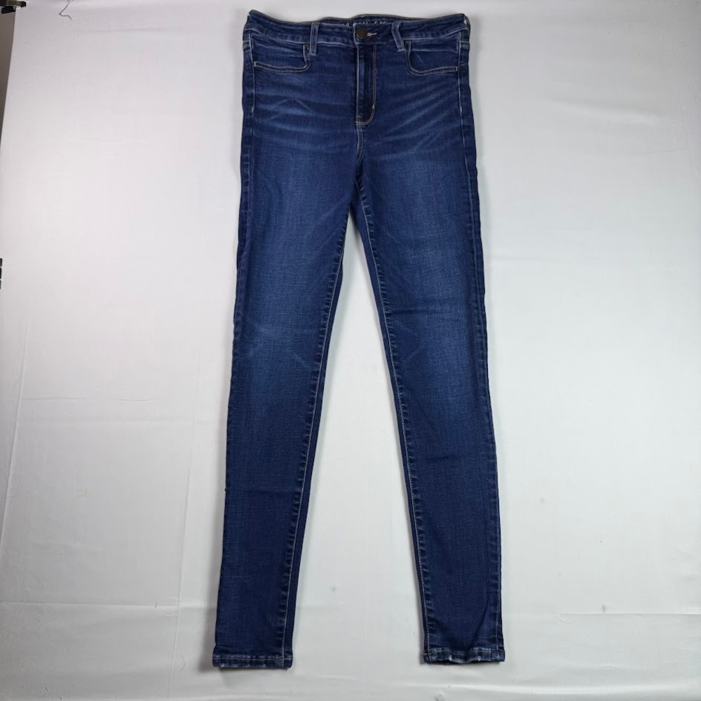 American Eagle Super Stretch Hi-Rise Jegging Dark Wash Blue Jeans Size 10 Long